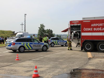 Letecká nehoda na přistávací ploše Letiště České Budějovice - cvičení složek IZS