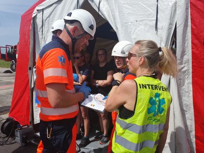 Letecká nehoda na přistávací ploše Letiště České Budějovice - cvičení složek IZS