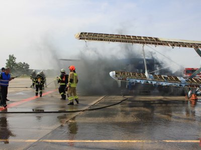 Letecká nehoda na přistávací ploše Letiště České Budějovice - cvičení složek IZS