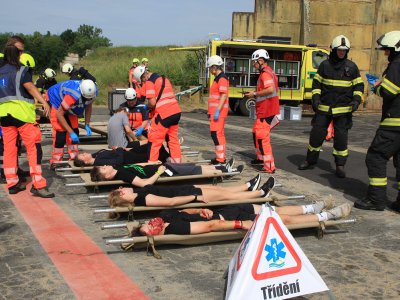 Letecká nehoda na přistávací ploše Letiště České Budějovice - cvičení složek IZS