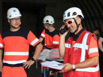 Letecká nehoda na přistávací ploše Letiště České Budějovice - cvičení složek IZS