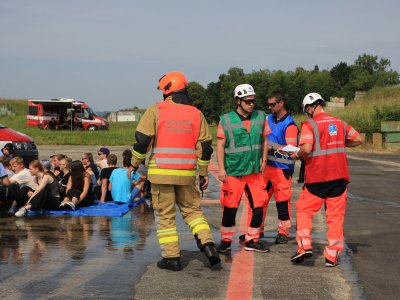 Letecká nehoda na přistávací ploše Letiště České Budějovice - cvičení složek IZS