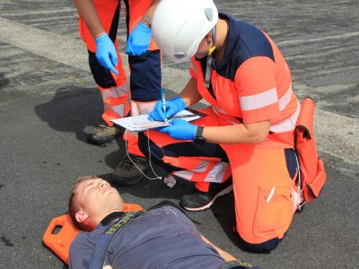 Letecká nehoda na přistávací ploše Letiště České Budějovice - cvičení složek IZS