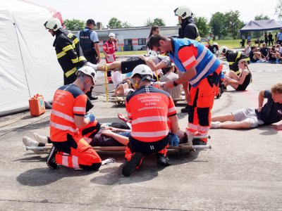 Letecká nehoda na přistávací ploše Letiště České Budějovice - cvičení složek IZS