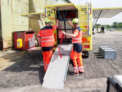 Letecká nehoda na přistávací ploše Letiště České Budějovice - cvičení složek IZS