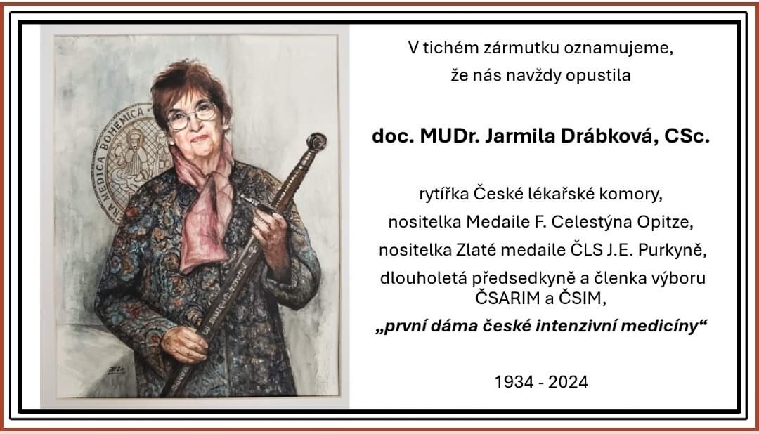 Zemřela doc. MUDr. Jarmila Drábková, CSc.